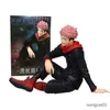 Figuras de brinquedo de ação Novo 8cm anime jujutsu kaisen figura itadori yuji gojo satoru sentado macarrão stopper modelo pvc colecionável brinquedo boneca estática