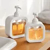 Liquid Soap Dispenser Clear Bottle Simple Square Transparent Push-Type Lotion Empty Travel Portable Hand