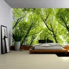 Tapestries Landscape Wall Hanging Decorative Tapestry Nature Tree Painting Cloth Craft Background Decor Scenic Rectangular Mat