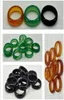 Espécies verdes de gelo verde preto integral Calcedonia verde medular medular anel medular anel de anel de cauda jóias del oder3433718