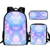 Rugzak Yikeluo Galaxy/Constellation Print Comfort Verstelbare schouderband Messenger Bag Student Tekstboek Potlood Kas