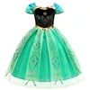 Snow Princess Anna Frozen Dress for Girls Luxury Tutu Birthday Gift Party Cosplay Ball Gown Halloween Costume Up 240413