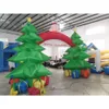 8mW x 5mH (26x16.5ft) with blower customized outdoor artificial inflatable christmas tree arch with santa old man and gift box for festival event decoration
