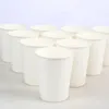 Disposable Cups Straws 100pcs/Pack 250ml Pure White Paper Coffee Tea Milk Cup Drinking Accessories Party Supplies