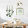 Decorative Figurines 1 PCS Macrame Wall Hanging Leave Handmade Leaf Feather Art Decoration Green