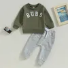 Giyim setleri sonbahar kış bebek bebek kıyafeti doğdu bebek uzun kollu mektup baskı sweatshirt eşofman toddler 2pcs giysi seti