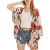 Blouses pour femmes en mousseline de mousseline japonais chemisier imprimé cardigan smock tops floral manche longue kimono suncreen dames t-shirts transparent