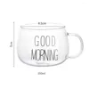 Wine Glasses Cute Clear Breakfast Juice Milk Glass Cup Tea Kitchen Good Morning Coffee Mug Dinking