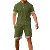 Tracksuits voor heren zomer Europa en de Verenigde Staten reversknop korte mouwen shorts tweedelige sportcasual pak