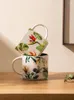 Cups Saucers Personality Creative Plant Shape Mug Office High Color Ceramic Oat Milk Design Coffee Tea Drinking Cup Tableware Decoration