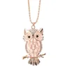 Opal Owl Sweter Naszyjniki modowe modne kobiety oświadczenie urok wzór zwierząt w zawieszek naszyjnik Lady Girl Jewelry Akcesoria 1155617