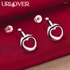 Boucles d'oreilles étalon urlover 925 Boucle d'oreille en argent sterling pour femme creux creux dame fashion fête d'anniversaire de mariage