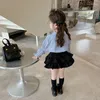 Clothing Sets Children Dress Western Style Striped Shirt Girl Baby Cake Skirt Two-piece Set Girls Autumn Korean Version