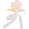 Flores decorativas 1PC Damas de honra Bridal Rose Bracelet Prom Corsage Wedding Wedding Wedding Aesthetheticism elegante fita feita à mão feita à mão