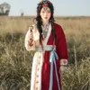 Stage Wear 2024 Women Daily Autumn and Winter Chinese Improved Style Han Elements Tibetanska kläder Etniska dansdräkter