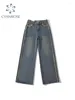 Jeans pour femmes femmes Vintage High Wiston Blue Baggy Fashion Denim Pantalons coréen Y2K Streetwear Retro Wide Jam Cowboy Pant