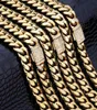 KRKC Gold Filled Miami Link Chain Halsband Cadena de Oro Mens Hip Hop Custom Cuban Chains Hiphop Jewelry221K7404704