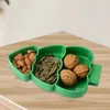 Dinnerware Sets Christmas Tree Shaped Fruit Plate Countertop Storage Container 3 Compartment Table Centerpiece Baby Lunch Tray Serving