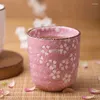 Tasses Saucers tasse japonaise tasse de fleur en céramique vintage tasse tasse de tasse principale contenant drinkware