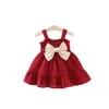 Girl Dresses Summer Toodler Infant Kids Girls Big Bowknot Dress Sleeveless Princess Party 0-24m Born Baby Clothing Outfits
