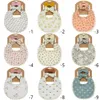 9Sets/Lot Baby Flower BIBS Pałąk głowa Bow Nylon Hairbands Podwójna ślina Ręcznik Karmienie Szalik Bekra