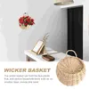 Decorative Flowers 2pcs Wall Hanging Basket Woven Pocket Planter Bucket Rustic Vase Bohemian Home Decor