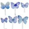 Party Decoration 2 Sets Cake Toppers Butterfly Design Innovative Realistic Baking Insert Cards Wedding Supplies