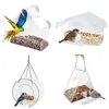 Autres alimentations d'oiseaux d'oiseaux avec une tasse d'aspiration, suspendue en acrylique transparent cage d'alimentation pour la maison pour fenêtre de vitre