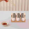 Flatware Sets Japanese Hand-held Sea Urchin Rack U-shaped Sushi Taco Roll Presentation Stand Wooden Plate Holder Restaurant Serving Tray