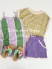 Kleidungsstücke Frühling/Sommer 2024 KP Style Girls Plaid Kleid Kleid kurzärmelige Polo-Hemd-Weste Shorts Modal Baumwollweicher dünner Anzug