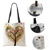 Evening Bags Ing Girl Print Linen Reusable Shopping Women Large Tote Fashion Handbags With Customized Printed