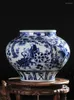 Vases Jingdezhen Ceramic Vase Antique Hand Painted Yuan Blue And White Porcelain Big Jar Living Room Ming-Qing Period Ornaments