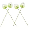 Flores decorativas 4 PC Simulación artificial Anthurium Andraeanum Lind Fake Lily Bouquet Inyección Moldeo Home Adorn