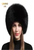 Mesdames 100 Real Fox Fur Hat Femmes Femmes Hiver Warm Luxury Ski Ski Head Warmmer Earmuff Y Mouton Swear Snow Cap 2010199499160