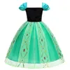 Snow Princess Anna Frozen Dress for Girls Luxury Tutu Birthday Gift Party Cosplay Ball Gown Halloween Costume Up 240413