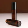 Bottiglie di stoccaggio da 10 ml di rulli in vetro ambra rotolo di deodorante su contenitori fai -da -te ricaricabili da viaggio con sfera in acciaio inossidabile