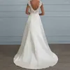 Party Dresses Summer Elegant Backless White Lace Wedding Dress Women Sexy V-neck Sleeveless Cocktail Long Gown