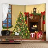 Tapestries Christmas Tapestry Stocking Background Print Home Decor Big Blanket Decoration