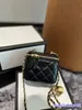21a Damenbeutel Luxus Geldbeutel Crush Gold Ball Eitelkeit Box mit Spiegelmetall -Hardware Matelasse Kette Crossbody Bod