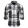 Men's Casual Shirts Shirt Autumn Retro Plaid Long Sleeved And Comfortable Quarter Work Attire Office 2024