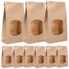 Storage Bottles 50 Pcs Paper Bread Bags Convenient Treat Accessories Kraft Window Baking Wrapping Pouches Water Proof