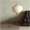 Floor Lamps Modern Japanese Rice Paper Lamp Tripod Iron Black Lights Led For Living Room Study Bedroom Corner Drop Delivery Dhcvx