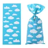 Wrap Prezent 50PCS Worki na imprezę Candy Biscuit Paking Bag Błękitne niebo i białe chmury TREAD za zapasy urodzinowe dla gościa Baby Shower