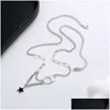 Kedjor Lefei Jewelry Real S925 Sier Fashion Trendy Luxury Retro Tassel Chain Black Star Necklace For Women Party Charms Drop Delivery Dhmji