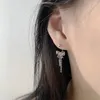 Dingle örhängen modern båge/stjärnskruv långa tofsar tappar öronringar prydnad för kvinnor