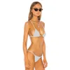 2024 Nuovo costume da bagno bikini in tessuto speciale in tessuto solido triangolo bikini sexy costume da bagno sexy