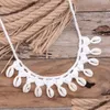 Pendant Necklaces Women Summer White Shell Choker Necklace Seashell Rope Chain Beach Girls Bohemian Jewelry Drop Delivery Pendants Dhdu2