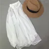 Bloups feminina Camisas mulheres verão fino chiffon macio respirável pura transparente através da moda completa feminina chic feminina solta solta