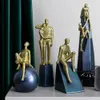 Statue decorazione del soggiorno casa decoro scultura astratta in resina meditazione decorazione per ufficio figurine artistiche moderne per interni 240329