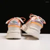 Fitnessskor 2024 Kvinnor Chunky White Sneakers Orange Vulcanize Wadged Luxury Designer Fashion Platform Damskie Sneakersy